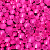 Mixed Sizes Mocha Neon Rose Glass Flat Back Rhinestones For Nail Art WholesaleRhinestone